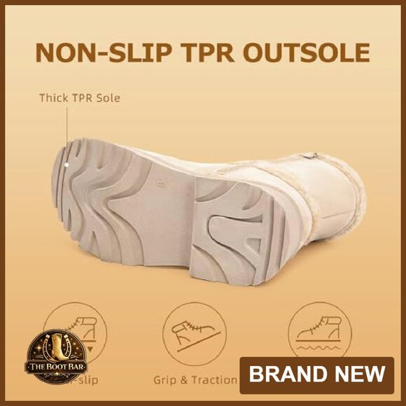 Women's Slip On Winter Snow Boots Faux Fur Lined Platform Mid Calf Booties - Picture 6 of 8